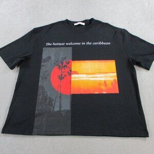 Fenty Oversized T Shirt Mens 2XL XXL Black Barbados Immigrant Double Sided Print